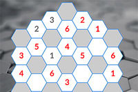 Puzzle HexNum giornalieri in tre diverse dimensioni e difficoltà