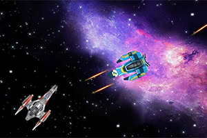 Pilota il tuo caccia spaziale attraverso una tempesta di proiettili e navi nemiche