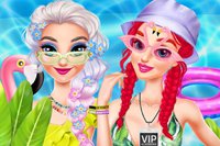 In questo gioco di makeover online, unisciti a Elsa e Ariel per divertenti