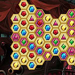 Mysterious Pirate Jewels 3 Cuore formato da gemme colorate in un puzzle game