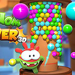 Torre colorata con palline e personaggio di Om Nom in Om Nom Tower 3D