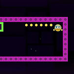 Pac Maze Quadrato verde e robot giallo in un labirinto di gioco minimalista