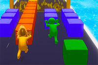 Il gioco Push the Color presenta quadrati colorati, ostacoli e porte colorate