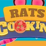 Logo colorato di Rats Cooking con occhiali da sole e pizza