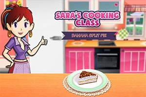 Classe di cucina di Sara con una fetta di banoffee pie su un tavolo da cucina