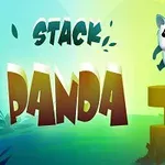 Logo di Stack Panda con un panda animato e blocchi impilati su sfondo verde-azzurro