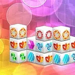 Blocchi di gioco con simboli colorati su sfondo arcobaleno