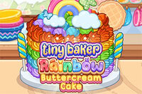 Prepara un arcobaleno di dolcezza in Tiny Baker Rainbow Buttercream Cake