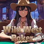 Donna in stile anime con cappello da cowboy al tavolo da poker in un saloon del vecchio west