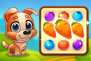 Unisciti a Oscar, il cane da fattoria super sveglio, in Yummy Tales 3 – il divertente e coinvolgente puzzle Match 3!