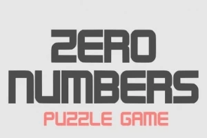 Logo del gioco di puzzle Zero Numbers su sfondo grigio