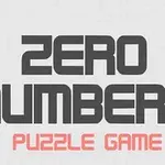 Logo del gioco di puzzle Zero Numbers su sfondo grigio